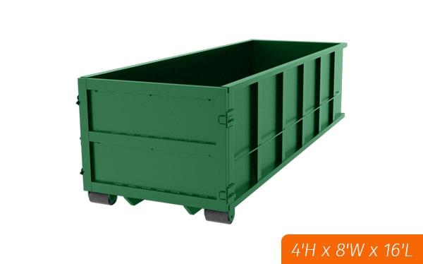 we offer multiple 15 yard dumpsters for rent for larger commercial projects